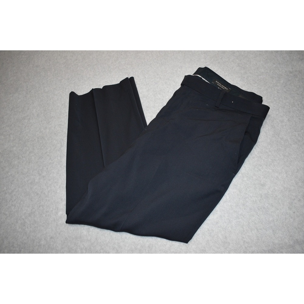 Banana Republic Lanificio Cerruti Dress Pants Men 38x28 Blue Slim Italian Wool